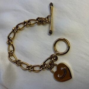 Juicy Couture heart gold tone bracelet. VTG